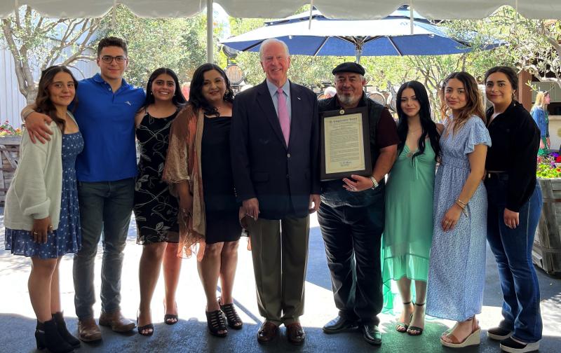 Thompson Honors Rolando Herrera as the Napa County American Dream Award Recipient