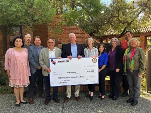 Thompson Presents $850,000 Check to Davis for the South Davis Library