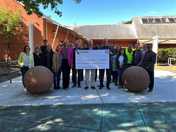 Thompson Presents $959,752 Check to City of St. Helena for Water Treatment Facility Upgrades